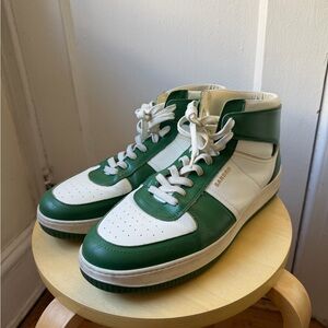 Sandro Classic Two-Tone Athletic High-Tops in Forest and Ivory